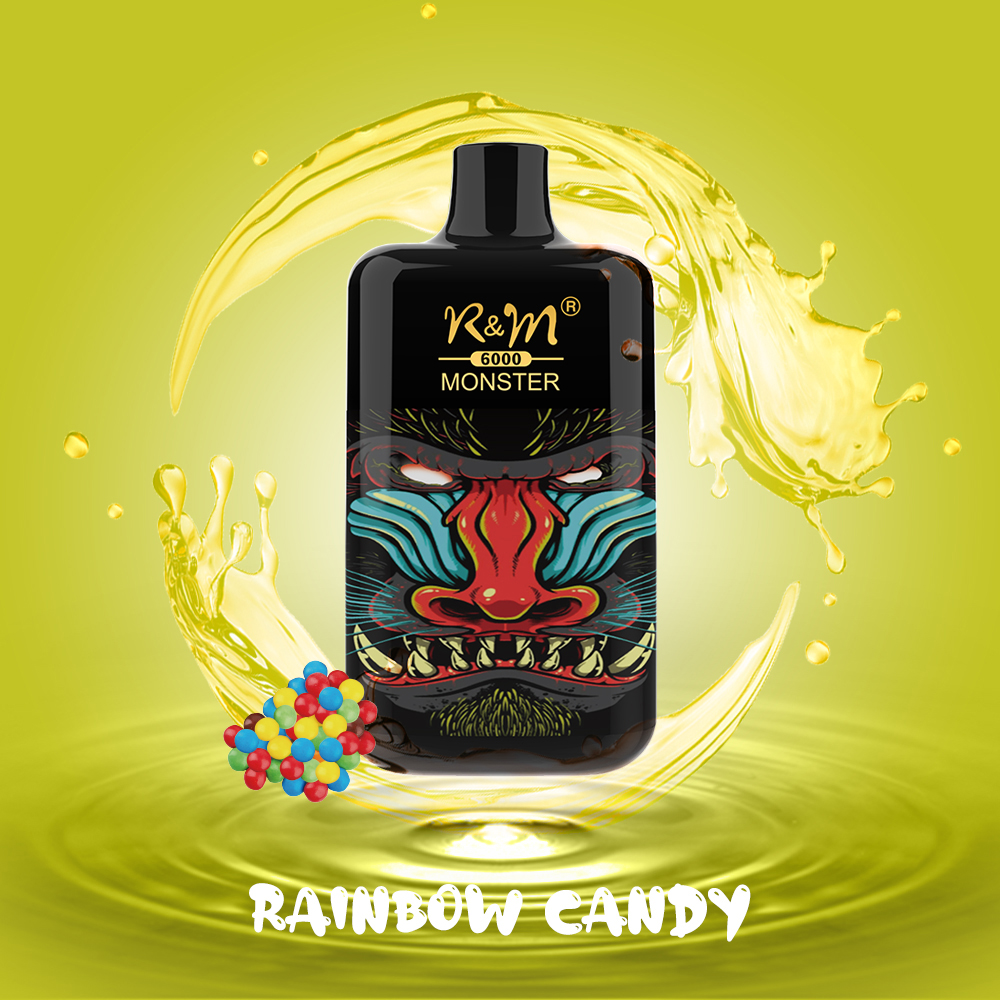 El logotipo personalizado más nuevo Elfbar Vape Vape Tipo-C Recargable R&M Monster 6000 Puffs Mesh Bobina Electrónico de cigarrillo Vapor Dispositivo 
