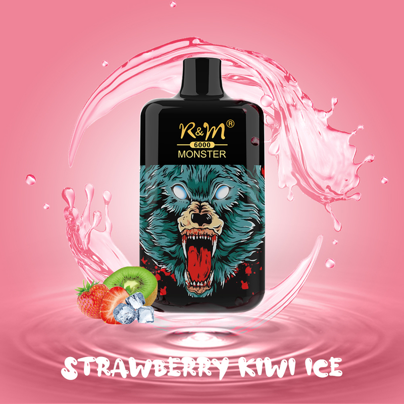El logotipo personalizado más nuevo Elfbar Vape Vape Tipo-C Recargable R&M Monster 6000 Puffs Mesh Bobina Electrónico de cigarrillo Vapor Dispositivo 