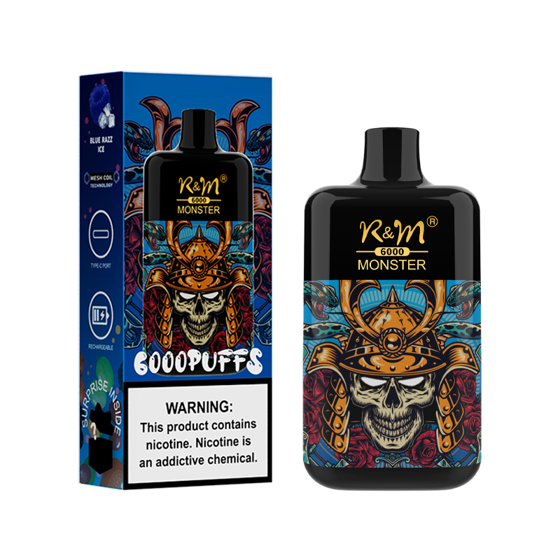 Dispositivo de cigarrillo electrónico desechable de R&M Monster Desvitúo de cigarrillos desechables 6000 Puffs Vape