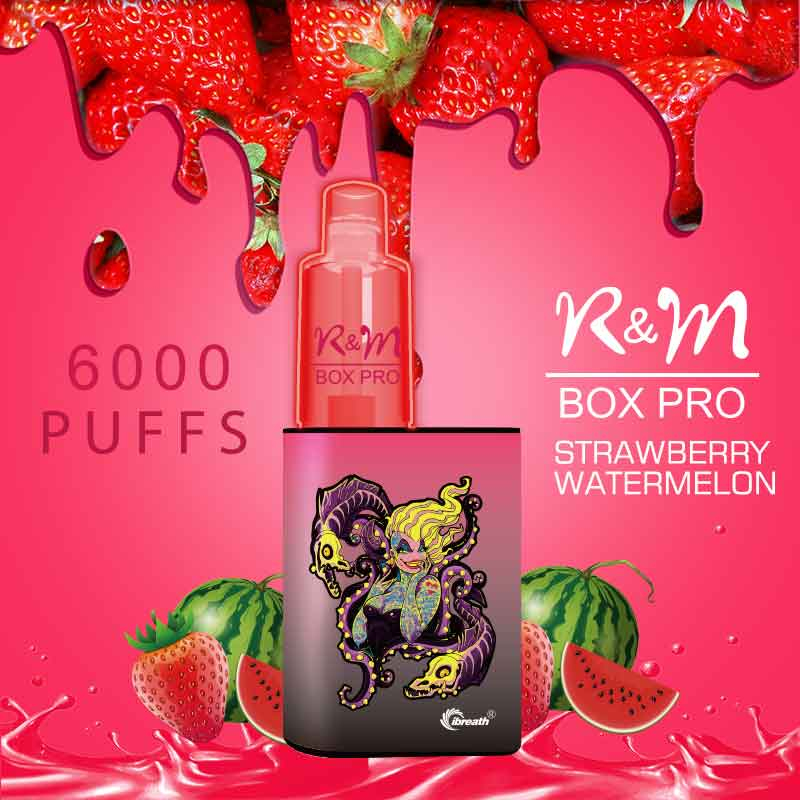 R&M Box Pro Vape Juice | 6% Nicotine | Francia Vapor desechable 