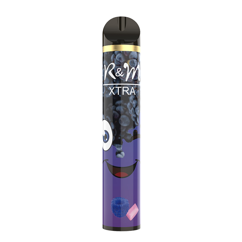 R & M XTRA 1600 Puffs 6% Nicotina Vape Dispositivo desechable | Goma de burbujas azul de Raz