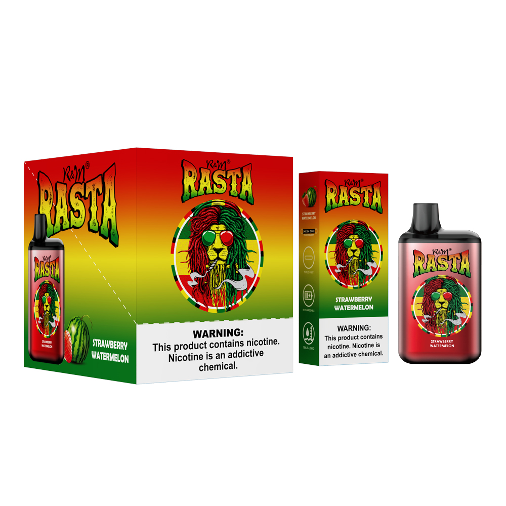 China Factory 5500puffs 6000puffs 0% 5% Salt Nicotina 13 ml E Liquid R&M Rasta 12 Sabores Barra de elfas Vapor desechable Vapor