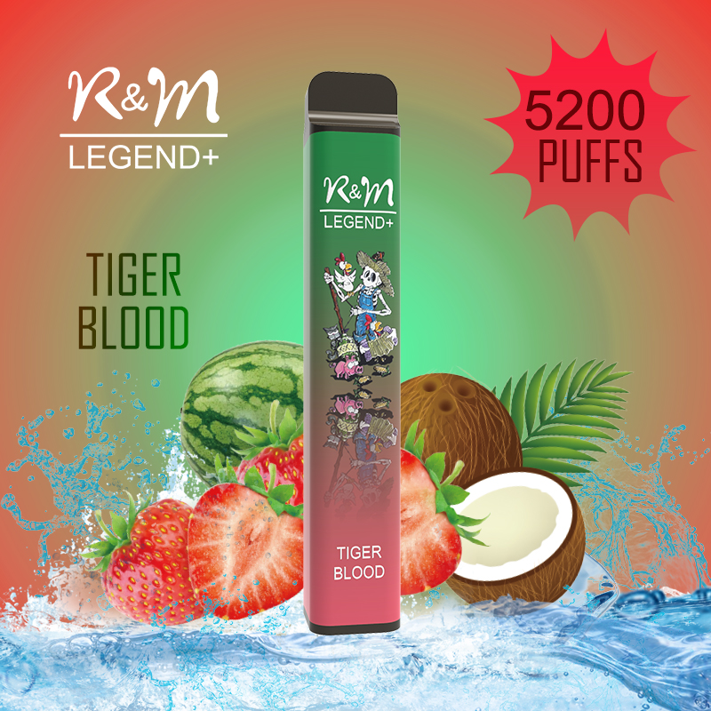 R&M Legend+ 5200 Puffs Tiger Blood Hyppe Vape Pen