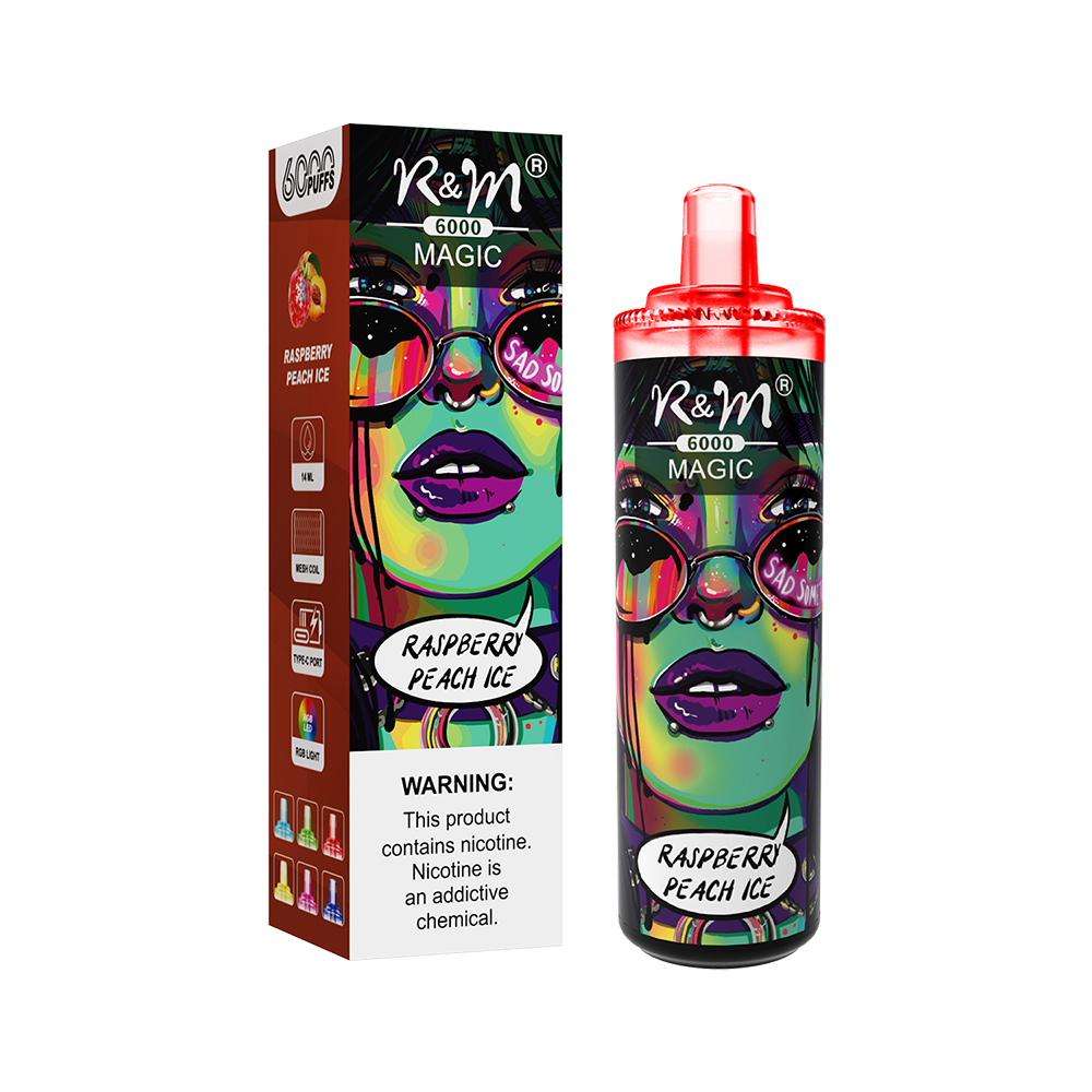 EE. UU. Mayorista Factory OEM Custom 6000puffs R&M Magic Mesh Bobina Elfa Perdida Mary Vape desechable Tipo-C Recargable Recargable Cigarrillo electrónico Vape Pod Vape 